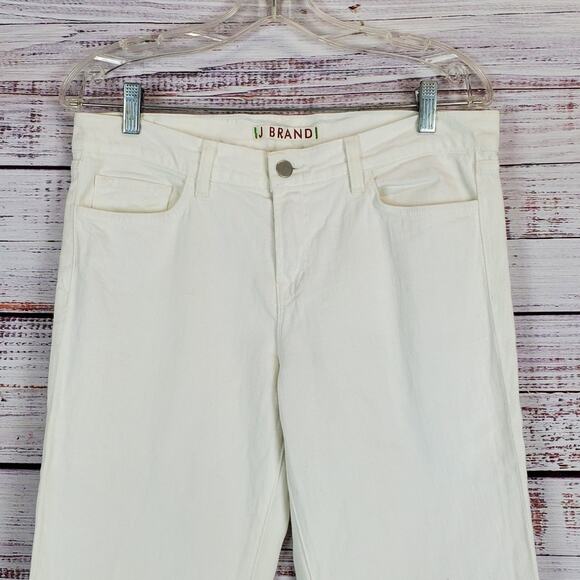 J Brand White Jeans Straight Leg Mid Rise Stretch 805 White Size 29 - Picture 5 of 14